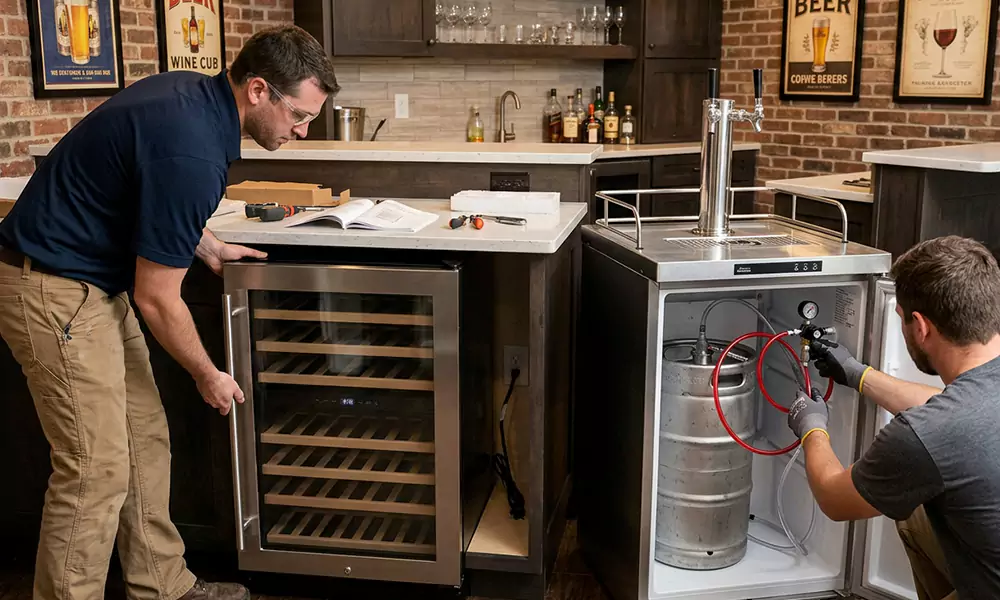 Wine Cooler and Kegerator Installation in Biddeford, ME